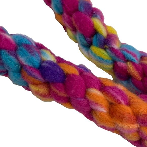 Upcycled Handmade Rainbow Tie Dye Super Strong Fleece Tug of War Dog Chew Toy - Picture 2 of 3
